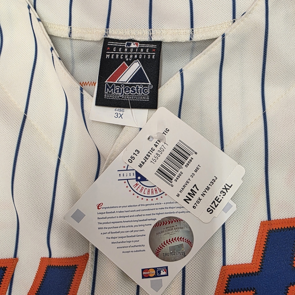 2013 MLB All-Star Matt Harvey #33 Mets Majestic Authentic Jersey 3X NWT - Picture 5 of 8